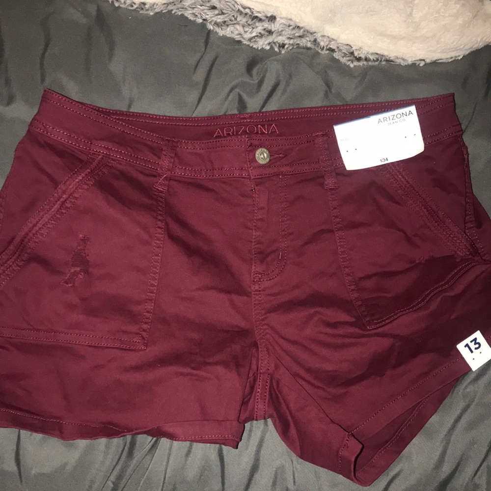Red colored shorts